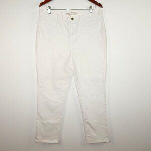 Ralph Lauren Ankle Zipper Jeans Women's Size 14 White Stretch Denim NEW